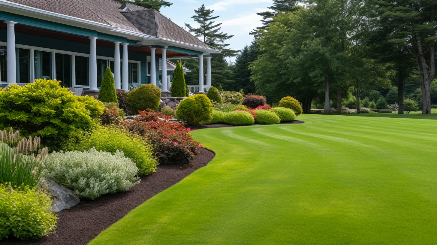 Perfectly mowed and edged lawn