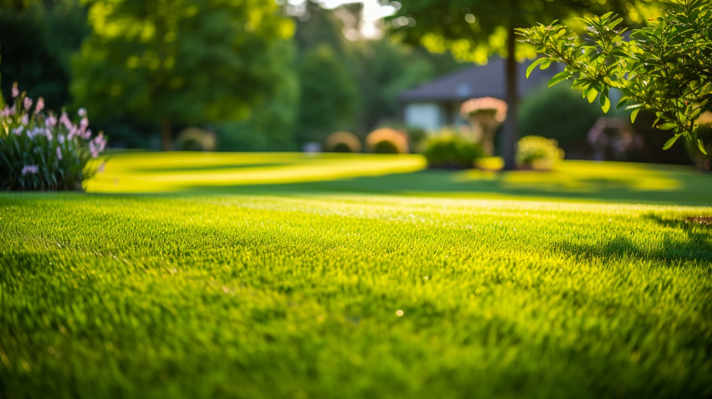 installed sod lawn growing well